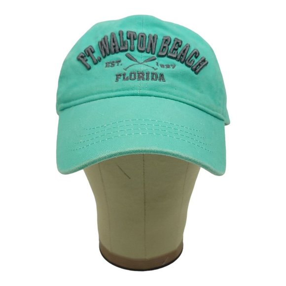 Lucky 7 Ft. Walton Beach 3D Embroidered Distressed Strapback Cap Beach Hat Blue - Picture 8 of 13